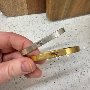 Maxwell gold and silver glider bangles